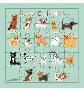 Carte puzzle les chiens